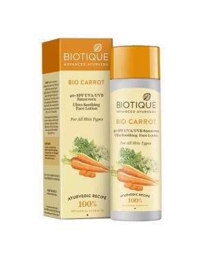 Buy Biotique Bio Carrot 40+ SPF UVA/UVB Sunscreen Ultra Soothing Face Lotion online United States of America [ USA ] 