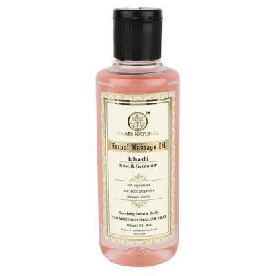 Buy Khadi Natural Rose & Geranium Herbal Massage Oil Paraben Free online usa [ USA ] 