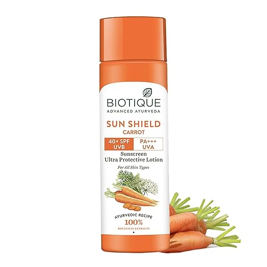 Buy Biotique Bio Carrot 40+ SPF UVA/UVB Sunscreen Ultra Soothing Face Lotion online usa [ USA ] 