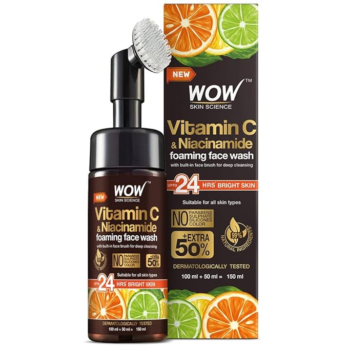 Buy WOW Skin Science Brightening Vitamin C & Niacinamide Foaming Face Wash online usa [ USA ] 