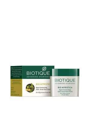 Buy Biotique Bio Myristica Spot Corrector Anti Acne Face Pack online United States of America [ USA ] 