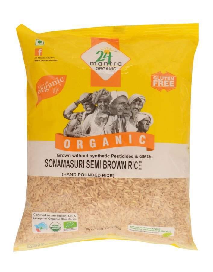 Buy 24 mantra Sona masuri Raw Semi Brown Rice Handpounded online United States of America [ USA ] 