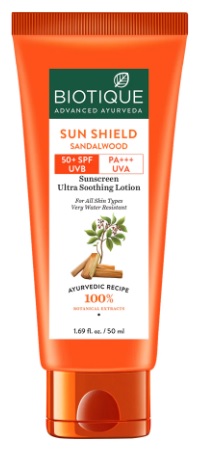Buy Biotique Sun Shield Sandalwood 50+Spf Suncreen Lotion online usa [ USA ] 