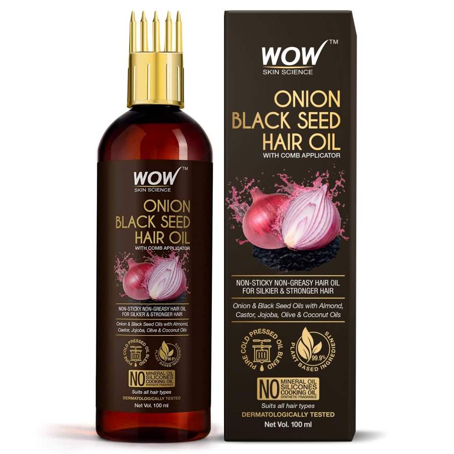 Buy WOW Skin Science Onion Black Seed Hair Oil - With Comb Applicator online usa [ USA ] 