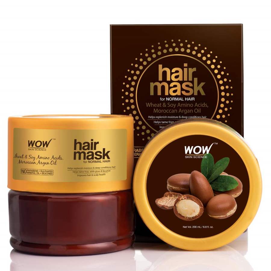 Buy WOW Skin Science Wheat & Soy Amino Acids, Moroccan Argan Oil Hair Mask online United States of America [ USA ] 