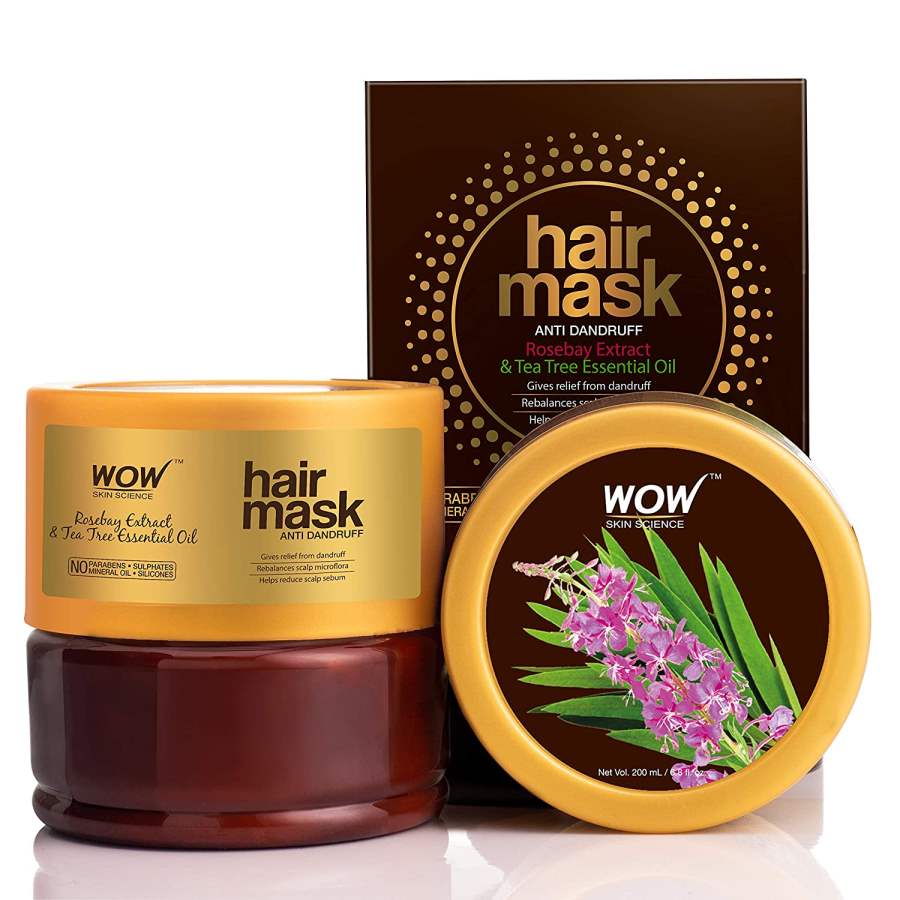 Buy WOW Skin Science Rosebay Extract & Tea Tree Essential Oil Anti-Dandruff Hair Mask online usa [ USA ] 