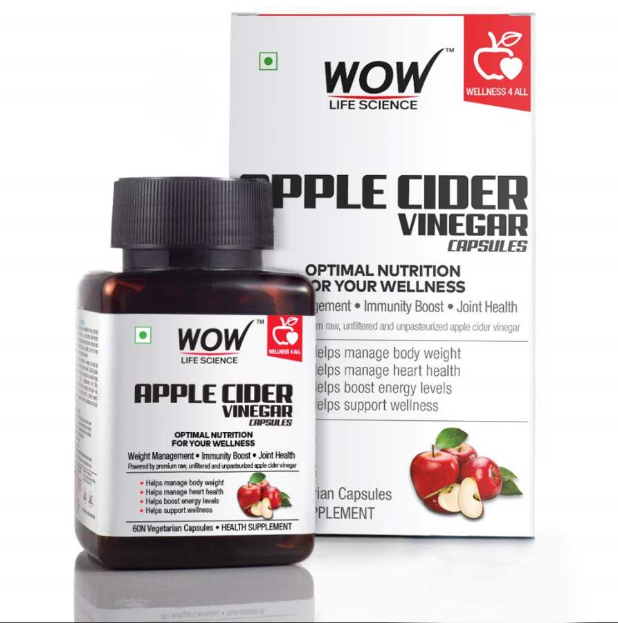 Buy WOW Raw Apple Cider Vinegar 500mg - 60 Vegetarian Capsules