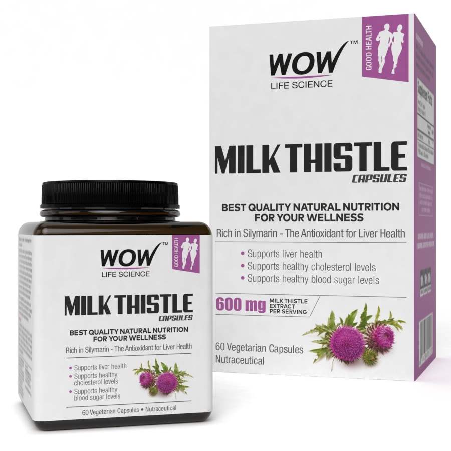 Buy WOW Milk Thistle 600mg - 60 Vegetarian Capsules