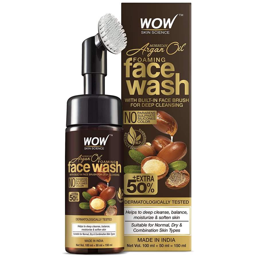 Buy WOW Skin Science Moroccan Argan Oil Foaming Face Wash online usa [ USA ] 