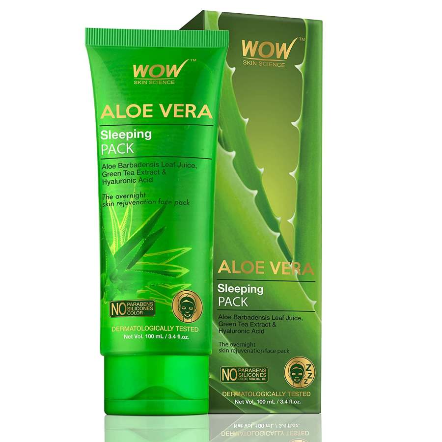 Buy WOW Skin Science Aloe Vera with Green Tea Extract and Hyaluronic Acid Sleeping Pack online usa [ USA ] 
