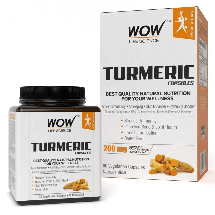 Buy WOW Skin Science WOW Turmeric 200mg - 60 Vegetarian Capsules