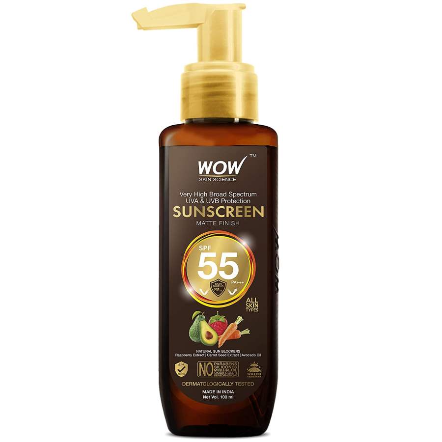 Buy WOW Skin Science Sunscreen Matte Finish - Spf 55 Pa+++ - 100ml online United States of America [ USA ] 