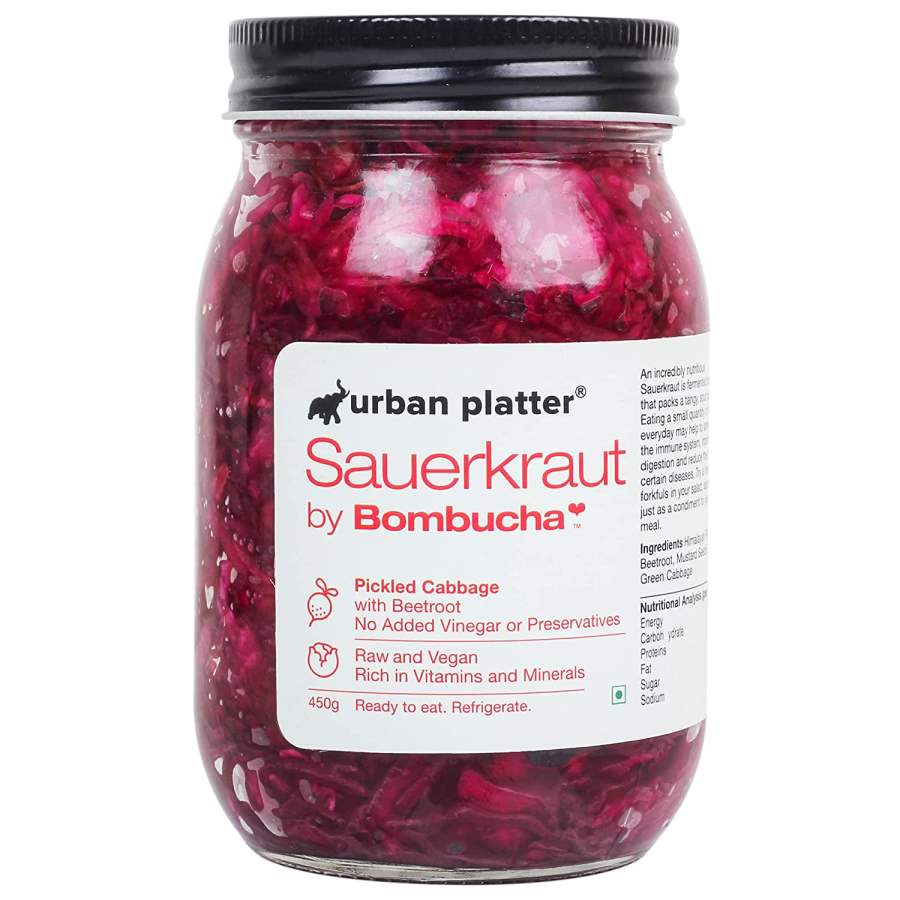 Buy Urban Platter Sauerkraut Original Pickled Probiotic Cabbage with Beetroot, 450g online United States of America [ USA ] 