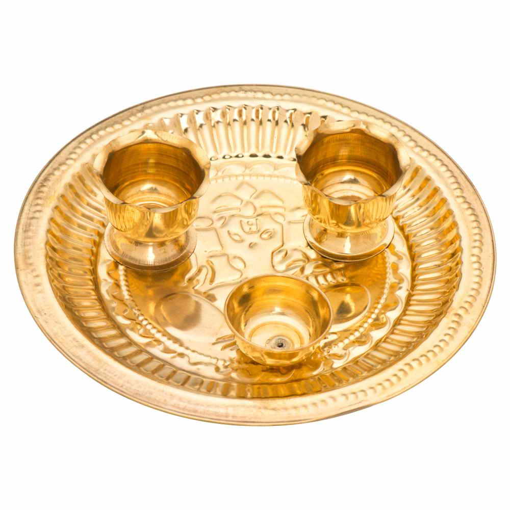 Buy Muthu Groups Brass Pooja Set online United States of America [ USA ] 