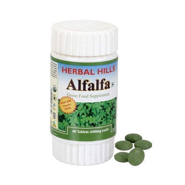 Buy Herbal Hills Alfalfa Tablets Green Food Supplement online United States of America [ USA ] 
