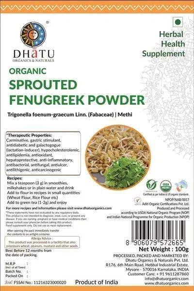 Buy Dhatu Organics Sprouted Fenugreek Powder
