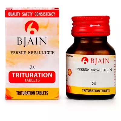 Buy B Jain Homeo Ferrum Metallicum Trituration Tablets - 25 gm