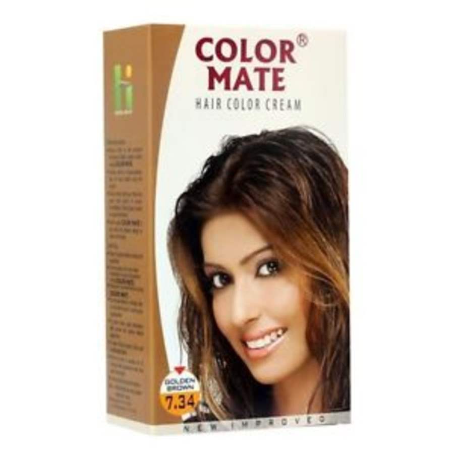 Buy Color Mate Hair Color Cream - Golden Brown 7.34 online United States of America [ USA ] 