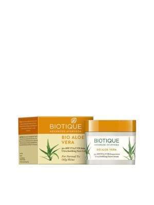 Buy Biotique Bio Aloe Vera 30+ SPF UVA/UVB Sunscreen Ultra Soothing Face Cream online United States of America [ USA ] 