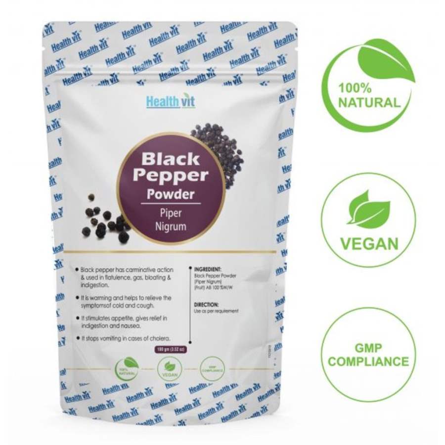 Buy Healthvit Natural Black Pepper (Piper Nigrum) Powder online United States of America [ USA ] 