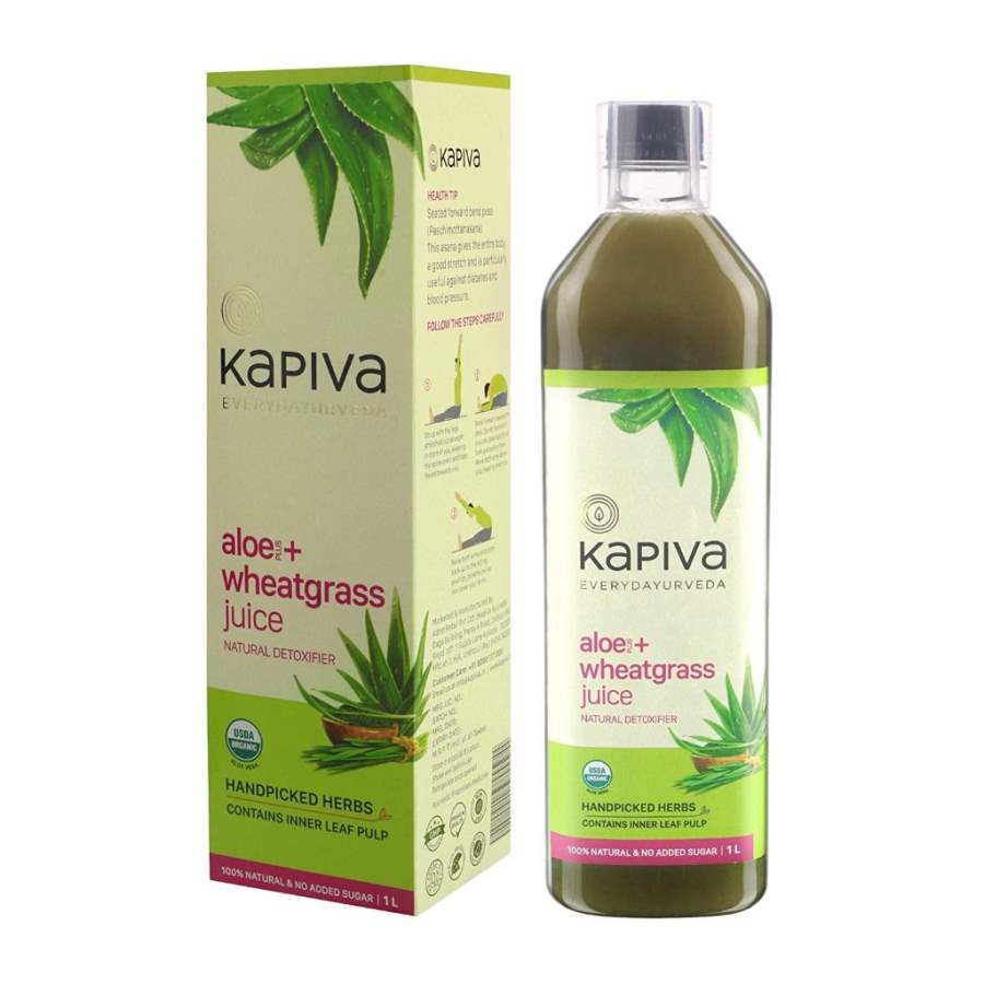 Buy Kapiva 100% Aloe Vera (USDA) + Wheatgrass Juice Natural Detoxifier No Added Sugar online usa [ USA ] 