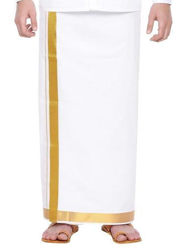 Buy Ramraj Readymade Dhoti White with Gold Jari 1 1/2 online usa [ USA ] 