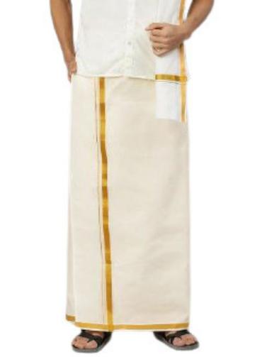 Buy Ramraj Readymade Pocket Dhoti + Towel Set Cream with Gold Jari online usa [ USA ] 