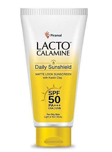 Buy Lacto Calamine Sunshield Matte Look Sunscreen SPF50 PA+++ for Oily or Acne prone skin, Paraben & Sulphate free online United States of America [ USA ] 