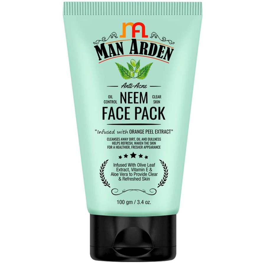 Buy Man Arden Anti-Acne Neem Face Pack - For Oil Control and Clear Skin - Infused With Olive Extract, Vitamin E and Aloe Vera, 100 g online United States of America [ USA ] 