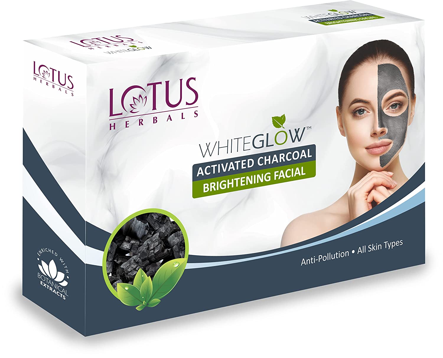 Buy Lotus Herbals WhiteGlow Activated Charcoal Brightening 4 in 1 Facial Kit