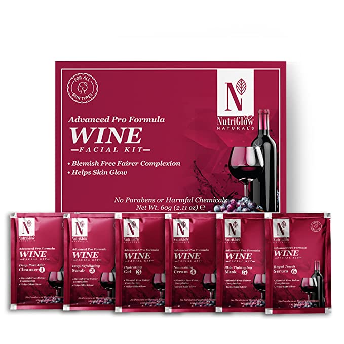 Buy NutriGlow Natural's Advanced Pro Formula Wine Facial Cleanup Kit for Glowing Skin online usa [ USA ] 