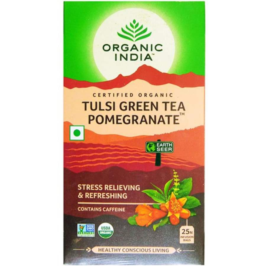 Buy Organic India Tulsi Green Tea Pomegranate online usa [ USA ] 