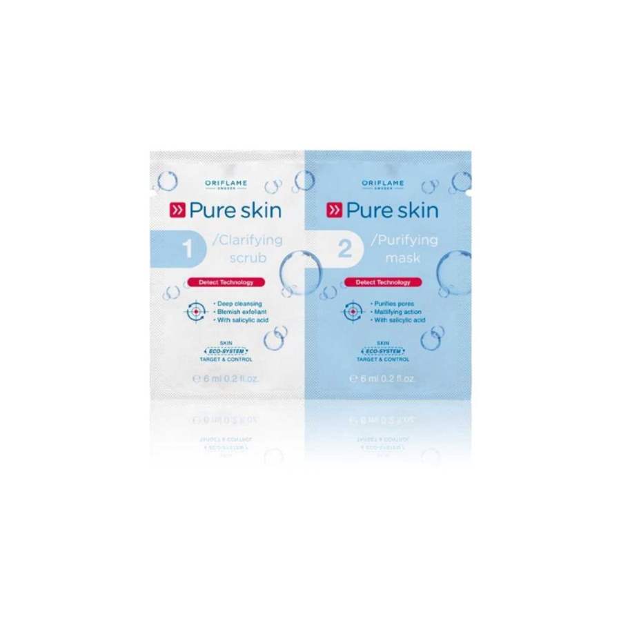 Buy Oriflame Pure Skin 1 Clarifying Scrub 2 Purifying Mask online United States of America [ USA ] 