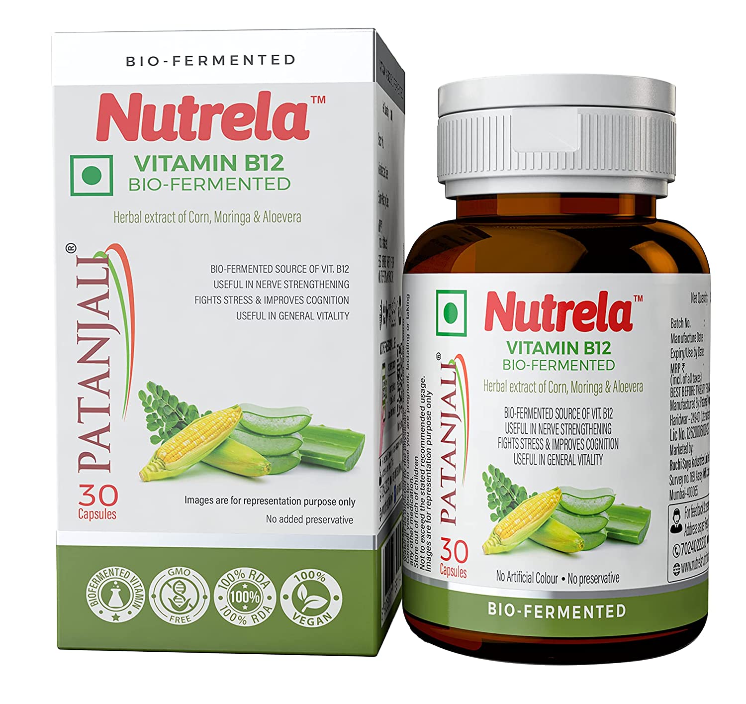 Buy Patanjali Nutrela Vitamin B12 Bio-Fermented Capsules online usa [ USA ] 