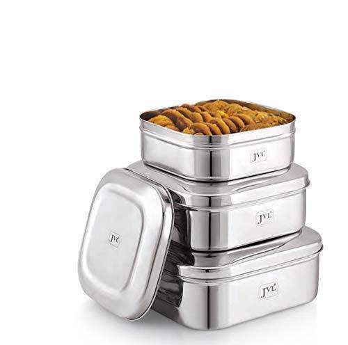 Buy JVL  Stainless Steel Kitchen's Storage Costa Square Shape Container Box online United States of America [ USA ] 