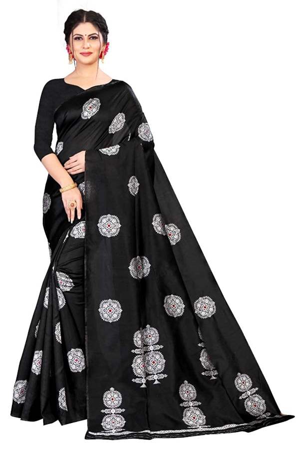 Buy Trinity Fashions Women's Banarasi Soft Lichi Silk Saree With Blouse Piece online United States of America [ USA ] 