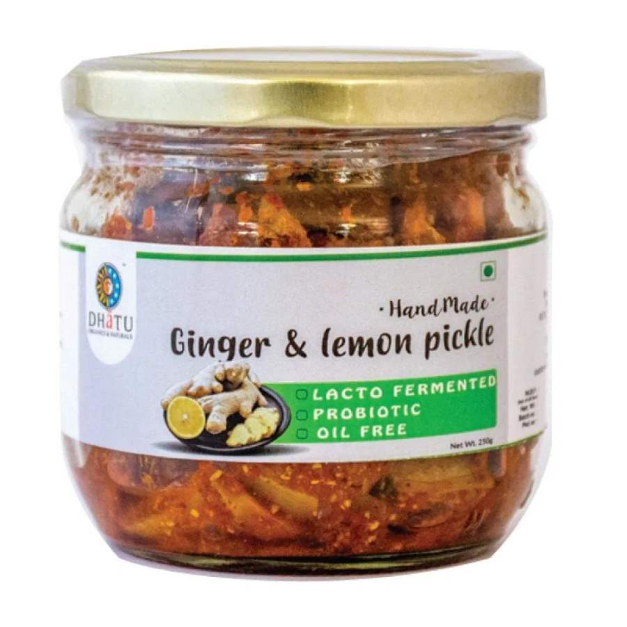 Buy Dhatu Organics Oil Free Ginger Lemon Pickle-250g online United States of America [ USA ] 