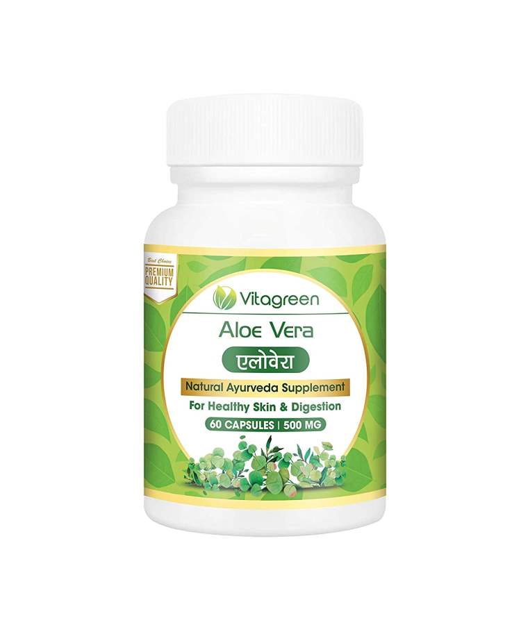 Buy VitaGreen  Aloe Vera Capsules for Skin & Hair Care