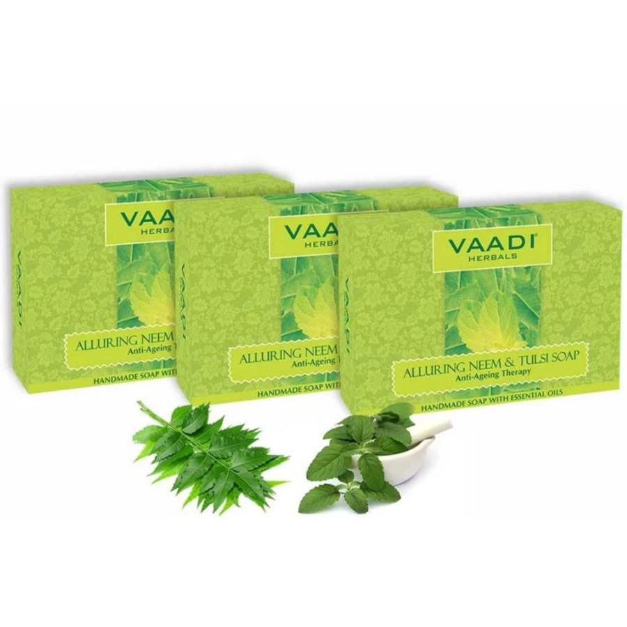 Buy Vaadi Herbals Alluring Neem -Tulsi Soap with Vitamin E and Tea Tree Oil online usa [ USA ] 