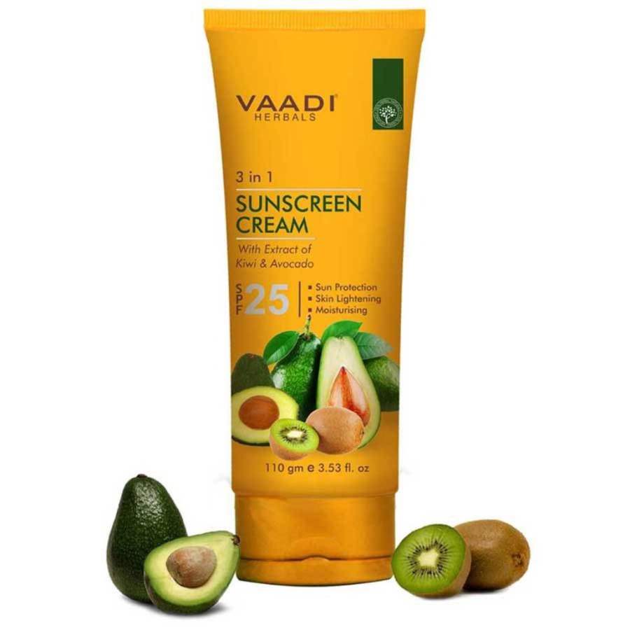 Buy Vaadi Herbals Sunscreen Cream SPF - 25 with Extracts of Kiwi and Avocado online United States of America [ USA ] 