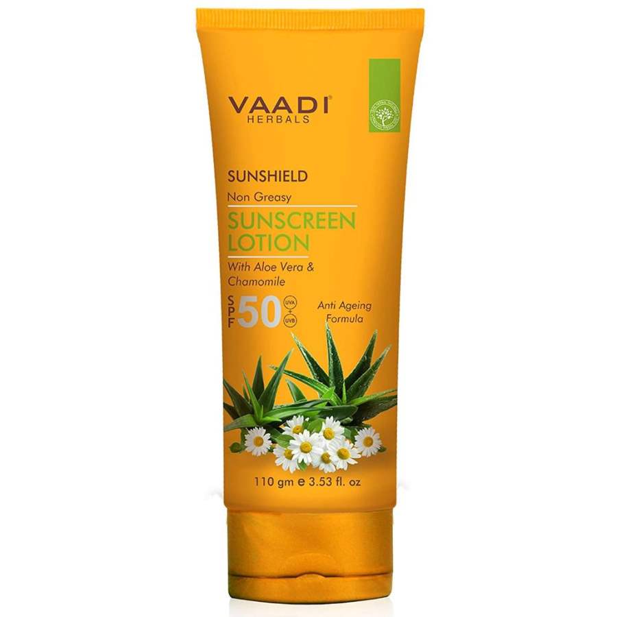 Buy Vaadi Herbals Sunscreen Lotion SPF 50 with Aloe Vera and Chamomile online United States of America [ USA ] 