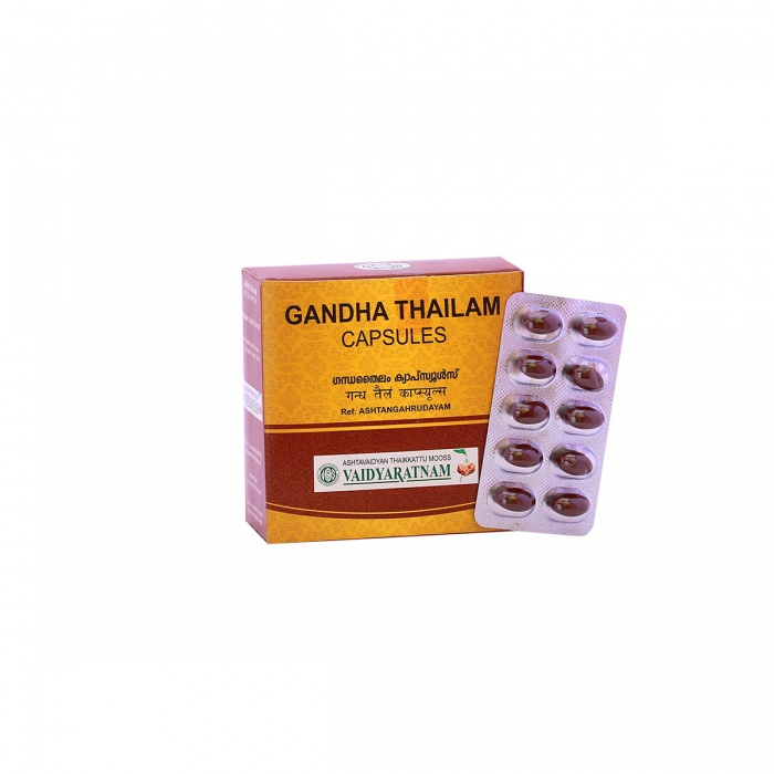 Buy Vaidyaratnam Gandha Thailam Soft Gel Capsule