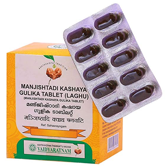 Buy Vaidyaratnam Manjishtadi Kashaya Gulika Tablet (Laghu)