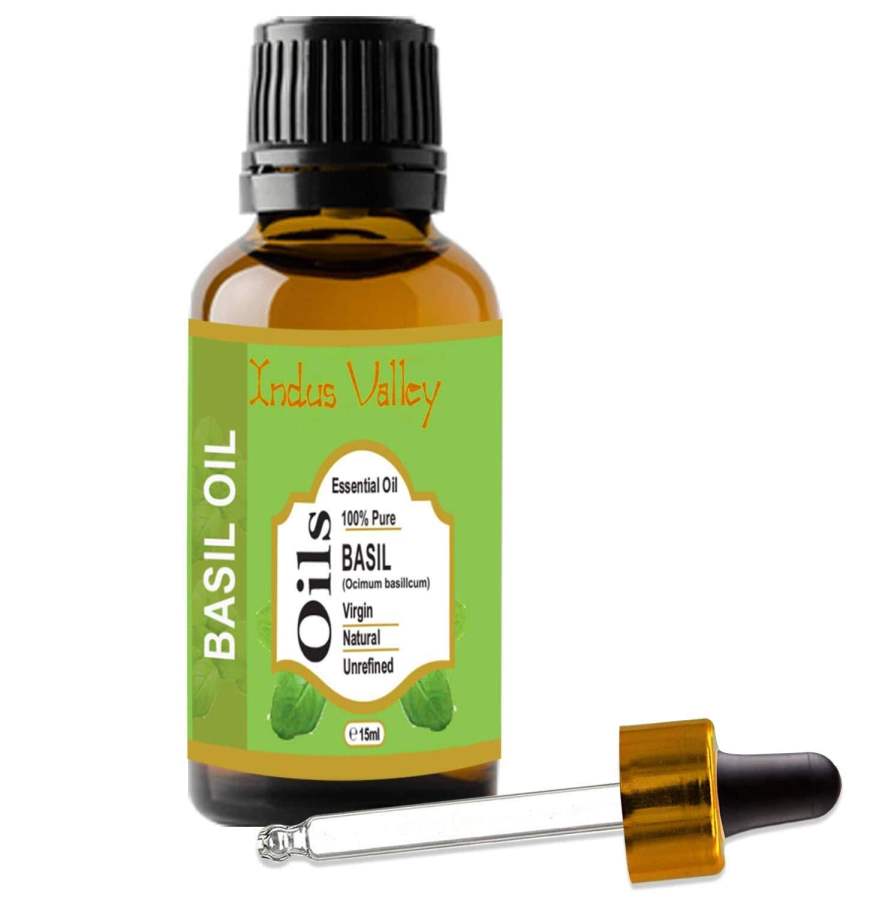 Buy Indus Valley Basil Essential Oil for Hair & Face Care (15ml) online United States of America [ USA ] 